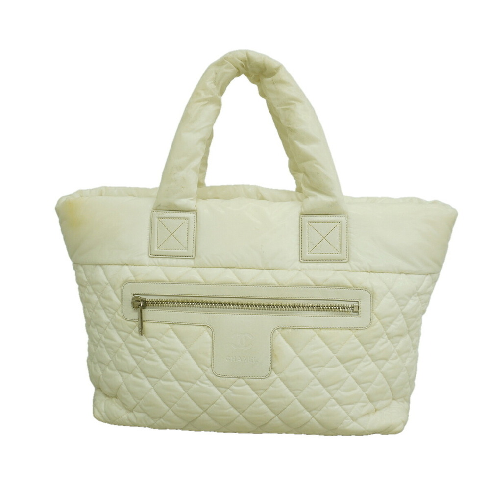 Chanel Coco Cocoon Nylon Tote Bag, White, Women's